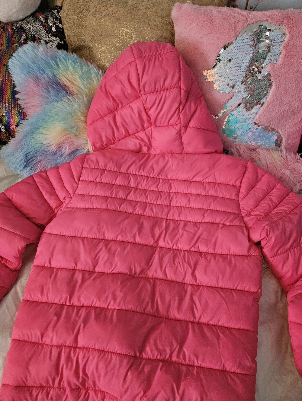 Urban Republic  Hot Pink Hooded Puffer Jacket - Picture 3 of 8